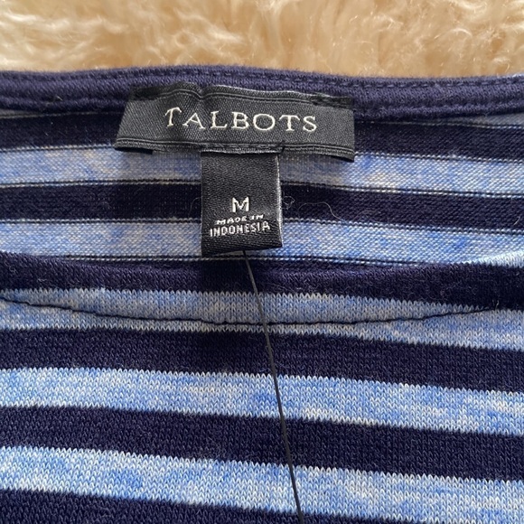 Talbots long sleeve blue striped top size M - Picture 2 of 6